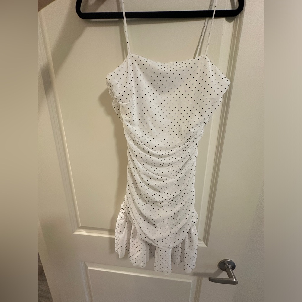 Polka dot mini ruffled dress